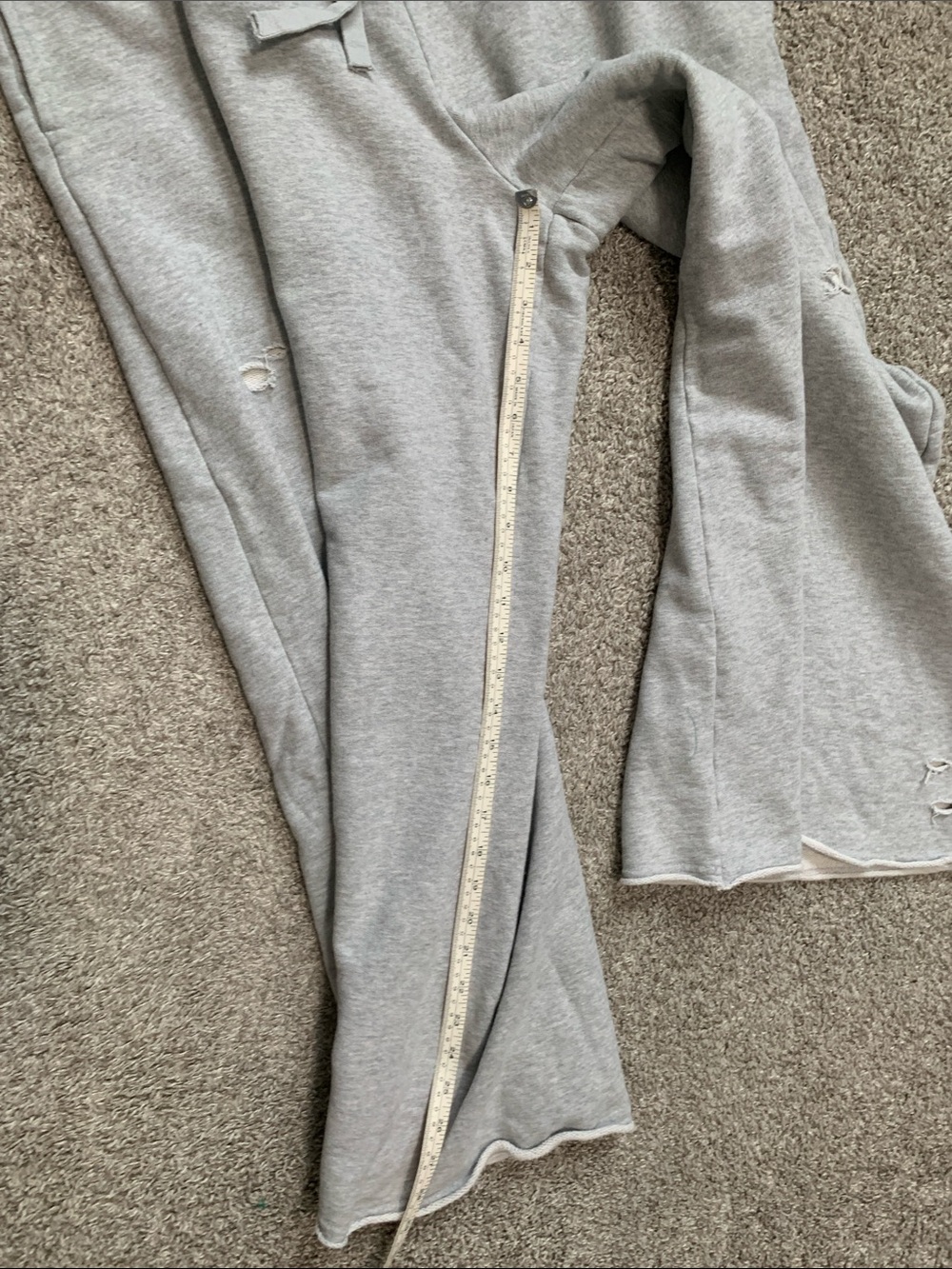 Aerie Light Gray Distressed Wide-Leg Sweatpants - Picture 6 of 10